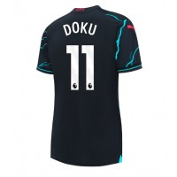 Stroje piłkarskie Manchester City Jeremy Doku #11 Koszulka Trzeciej dla damskie 2023-24 Krótki Rękaw